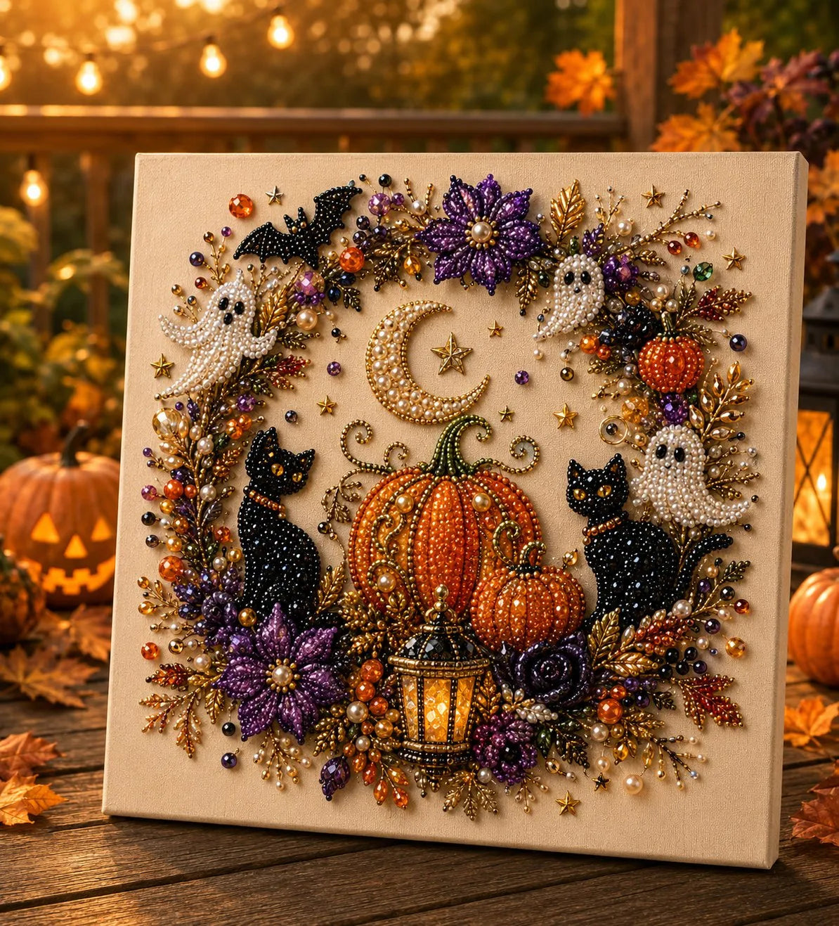 👻Halloween Pearl Art DIY Kit | Spooky‑Cute 3D Pearl Mosaic Painting
