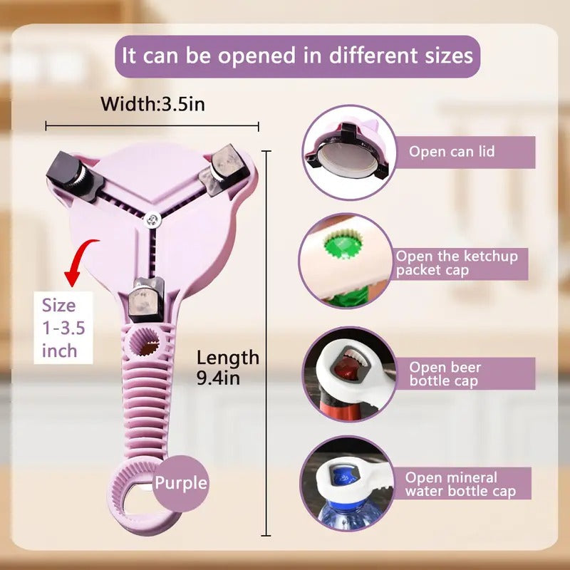 4-in-1 bottle opener,Effortless Adjustable Lid Gripper