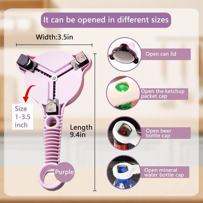 4-in-1 bottle opener,Effortless Adjustable Lid Gripper