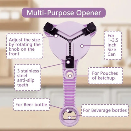 4-in-1 bottle opener,Effortless Adjustable Lid Gripper