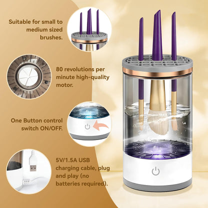 Electric Makeup Brush Cleaner – Automatic Makeup Brush Cleaning Machine for Deep Cleaning & Quick Drying