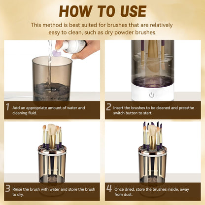 Electric Makeup Brush Cleaner – Automatic Makeup Brush Cleaning Machine for Deep Cleaning & Quick Drying