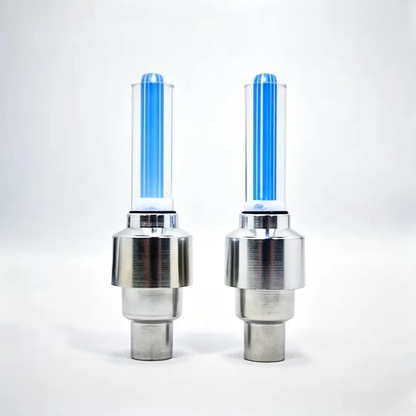 2 Pack Waterproof LED Tire Valve Stem Lights, Neon Glowing Wheel Accessories for Cars, Bicycles, Motorcycles & Electric Scooters, Night Safety Decor Lights